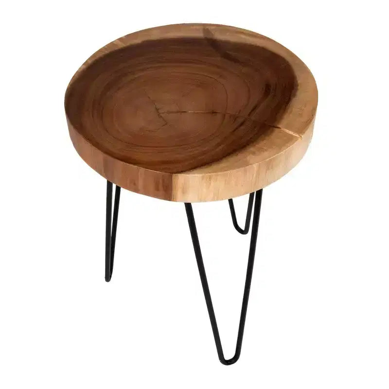East at Main Natura Freeform Side Table with Iron Base Brown/Black