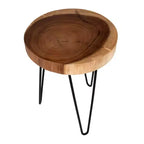 East at Main Natura Freeform Side Table with Iron Base Brown/Black