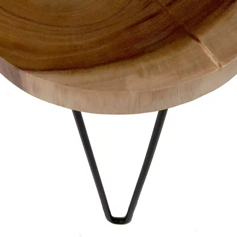 East at Main Natura Freeform Side Table with Iron Base Brown/Black