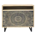 Kismire Bohemian Solid Mango Wood Accent Cabinet with Screen Printed Pattern Natural - HOMES: Inside + Out: Storage & Style