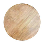 The Urban Port 21" Side End Table Round Top Stacked Ball Post Natural Brown Mango Wood Brown