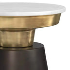 WyndenHall Arna Side Table Black/Gold: Contemporary Marble Top, Scratch-Resistant, 19.5" Height