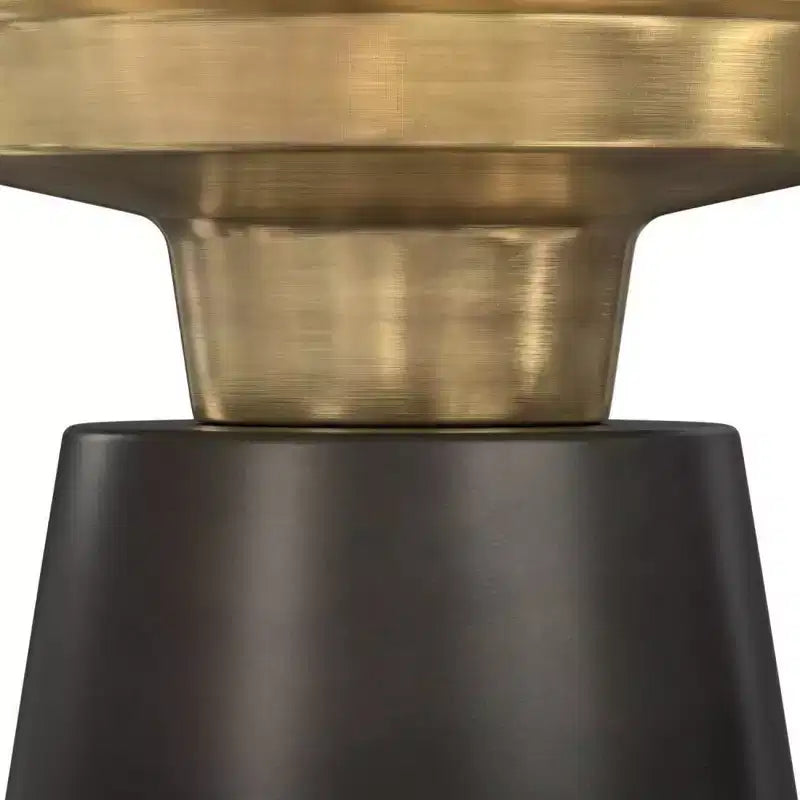 WyndenHall Arna Side Table Black/Gold: Contemporary Marble Top, Scratch-Resistant, 19.5" Height