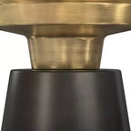 WyndenHall Arna Side Table Black/Gold: Contemporary Marble Top, Scratch-Resistant, 19.5" Height