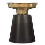 WyndenHall Arna Side Table Black/Gold: Contemporary Marble Top, Scratch-Resistant, 19.5" Height