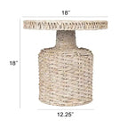 Storied Home Handwoven Side Table Whitewashed