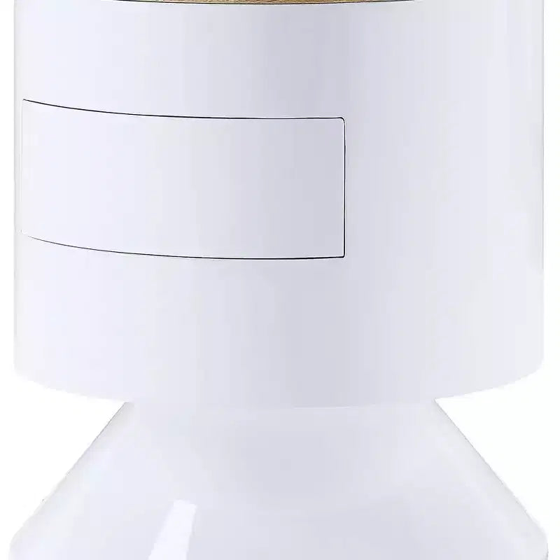 19" Otith Accent Table White High Gloss - Acme Furniture: Round, No Assembly, Metal Glides