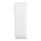 miBasics Beammoon Modern 1 Drawer Shoe Cabinet with 11 Shelves White: Holds up to 30 Pairs, MDF Wood Veneer, Adjustable Storage
