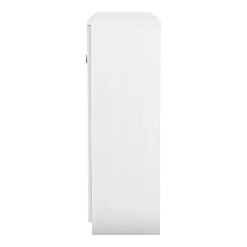 miBasics Beammoon Modern 1 Drawer Shoe Cabinet with 11 Shelves White: Holds up to 30 Pairs, MDF Wood Veneer, Adjustable Storage