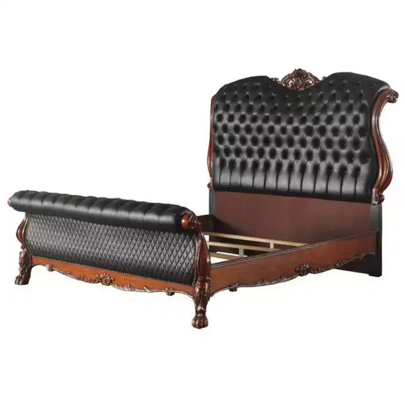 103" Queen Bed Dresden Bed PU and Cherry Oak - Acme Furniture