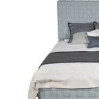 Acme Furniture Queen 91" Saree Bed Light Teal Chenille/Gray Finish