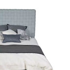 Acme Furniture Queen 91" Saree Bed Light Teal Chenille/Gray Finish