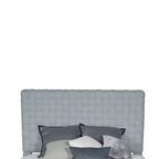 Acme Furniture Queen 91" Saree Bed Light Teal Chenille/Gray Finish