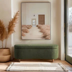 INK+IVY Bailey Taupe Boucle Flip Top Storage Bench