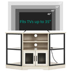 Farmhouse Corner TV Stand Entertainment Center Media Console for TVs up to 55 with Power Outlet