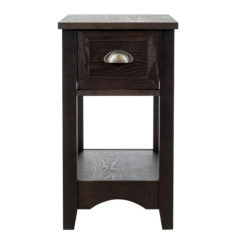 Gymax Set of 2 Contemporary Side End Table Compact Table w/ Drawer - 13  X 22  X 23  (L X W X H)