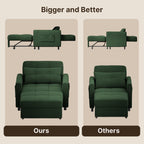 3-in-1 Adjustable Sleeper Sofa Bed, Pull Out Chair Sofa, Convertible Folding Bed for Living Room