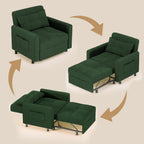 3-in-1 Adjustable Sleeper Sofa Bed, Pull Out Chair Sofa, Convertible Folding Bed for Living Room
