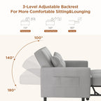 3-in-1 Adjustable Sleeper Sofa Bed, Pull Out Chair Sofa, Convertible Folding Bed for Living Room