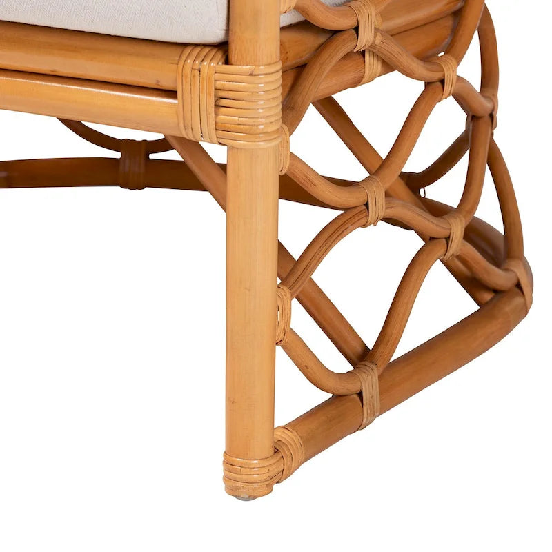Acelynn Bohemian Light Honey Rattan Arm Chair