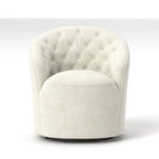 Velvet Upholstered 360 Degree Swivel Barrel Chair with Button Tufted Back