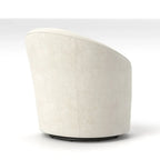 Velvet Upholstered 360 Degree Swivel Barrel Chair with Button Tufted Back