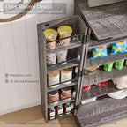 47 Farmhouse Kitchen Pantry, Storage Cabinet with Barn Doors - N/A