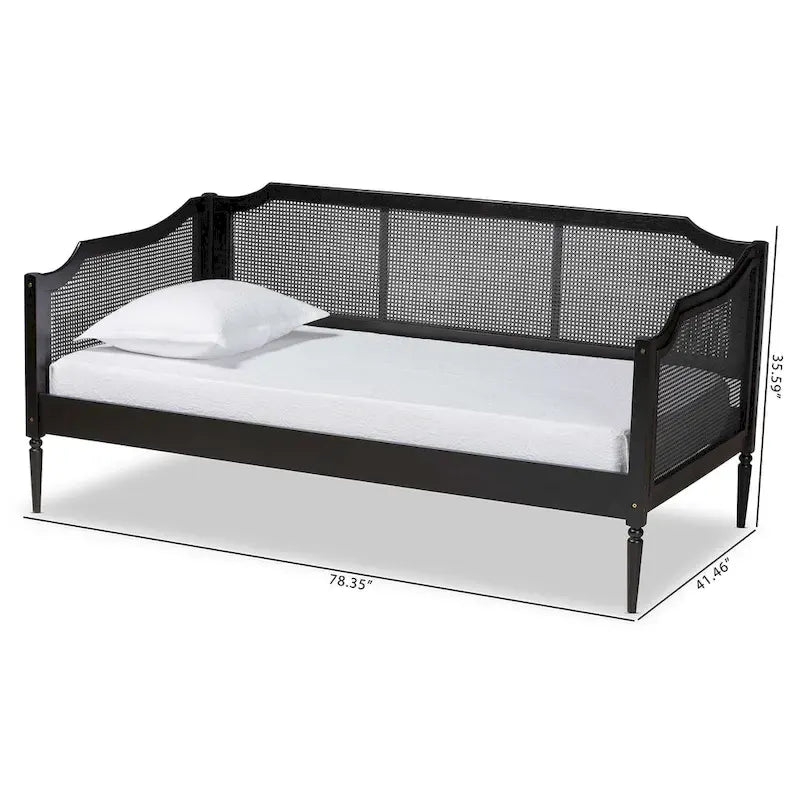 Ogden Mid-Century Modern Synthetic Rattan Daybed-Twin