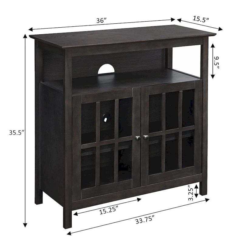 Convenience Concepts Big Sur Highboy 40 inch TV Stand with Storage Cabinets