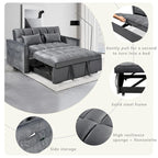 Modern Velvet Futon Loveseat with Reclining Backrest & Pockets, Seats 2 â€?Dark Gray / Light Gray / Blue / Black