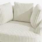 DREAMSIDEA 2 Set Recessed Arm Slipcovered Swivel Barrel Chair