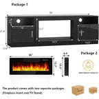 Bossin 70 Fireplace TV Stand with 36 Electric Fireplace, TV Stand for TVs Up to 80, 16 Colors LED Lights/Entertainment Center