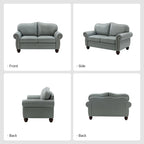 Angel Transitional Genuine Leather Sofa With Tufted Back by HULALA HOME