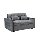Modern Velvet Futon Loveseat with Reclining Backrest & Pockets, Seats 2 â€?Dark Gray / Light Gray / Blue / Black