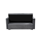 Modern Velvet Futon Loveseat with Reclining Backrest & Pockets, Seats 2 â€?Dark Gray / Light Gray / Blue / Black