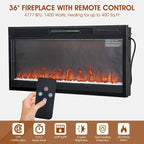 68 Modern Black RGB Electric Fireplace TV Stands Console for TVs Up to 72-inch