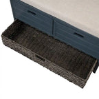 Wood Storage Bench with 2 Woven Baskets by Harper&Bright Designs