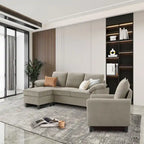 3-Piece Living Room Sectional Sofa Set with Chair and Ottoman
