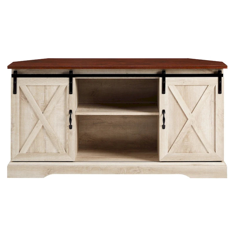 Middlebrook 52-inch Sliding Barn Door Corner TV Stand