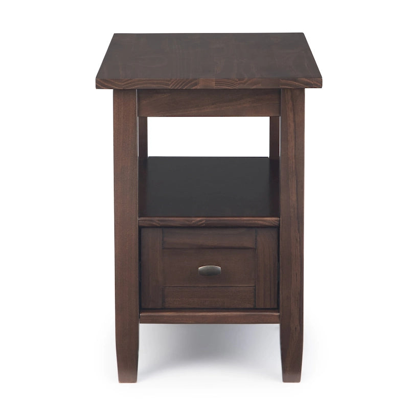 WYNDENHALL Norfolk SOLID WOOD 14 inch Wide Rectangle Transitional Narrow Side Table - 14 Inches wide