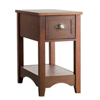 Gymax Set of 2 Contemporary Side End Table Compact Table w/ Drawer - 13  X 22  X 23  (L X W X H)
