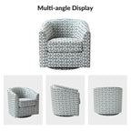 Cuenca Modern Upholstered Barrel Chair with Swivel Base