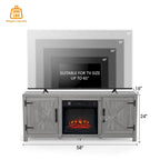 58 Farmhouse Electric Fireplace TV Stands Console Table for TV's up to 65