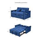 Modern Velvet Futon Loveseat with Reclining Backrest & Pockets, Seats 2 â€?Dark Gray / Light Gray / Blue / Black