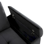 84.75 L-Shaped 5-Seat Sleeper Sectional Sofa with Storage Ottoman, Hidden Arm Storage, and USB Charging for Living Room