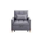 3-in-1 Convertible Sleeper Sofa Lounge Chair Bed, Black