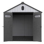 6 ft x 4 ft/6 ft x 8 ft/8 ft x 6 ft/8 ft x 10 ft All-Weather Resin Outdoor Plastic Storage Shed w/Floor, Spire Tool Shed