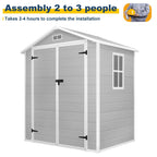 6 ft x 4 ft/6 ft x 8 ft/8 ft x 6 ft/8 ft x 10 ft All-Weather Resin Outdoor Plastic Storage Shed w/Floor, Spire Tool Shed