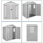 6 ft x 4 ft/6 ft x 8 ft/8 ft x 6 ft/8 ft x 10 ft All-Weather Resin Outdoor Plastic Storage Shed w/Floor, Spire Tool Shed