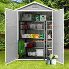 6 ft x 4 ft/6 ft x 8 ft/8 ft x 6 ft/8 ft x 10 ft All-Weather Resin Outdoor Plastic Storage Shed w/Floor, Spire Tool Shed
